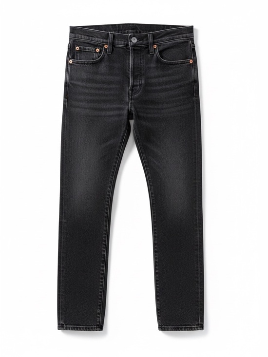 Levi's Denim - Levi's Premium Denim Washed Gray Slim Straight Jeans, Button Fly